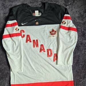 Nike Team Canada Hockey Jersey 100th Anniversary 1914-2014 IIHF White Men's Med